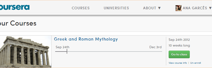 COURSERA | Week 1: Greek and Roman Mythology